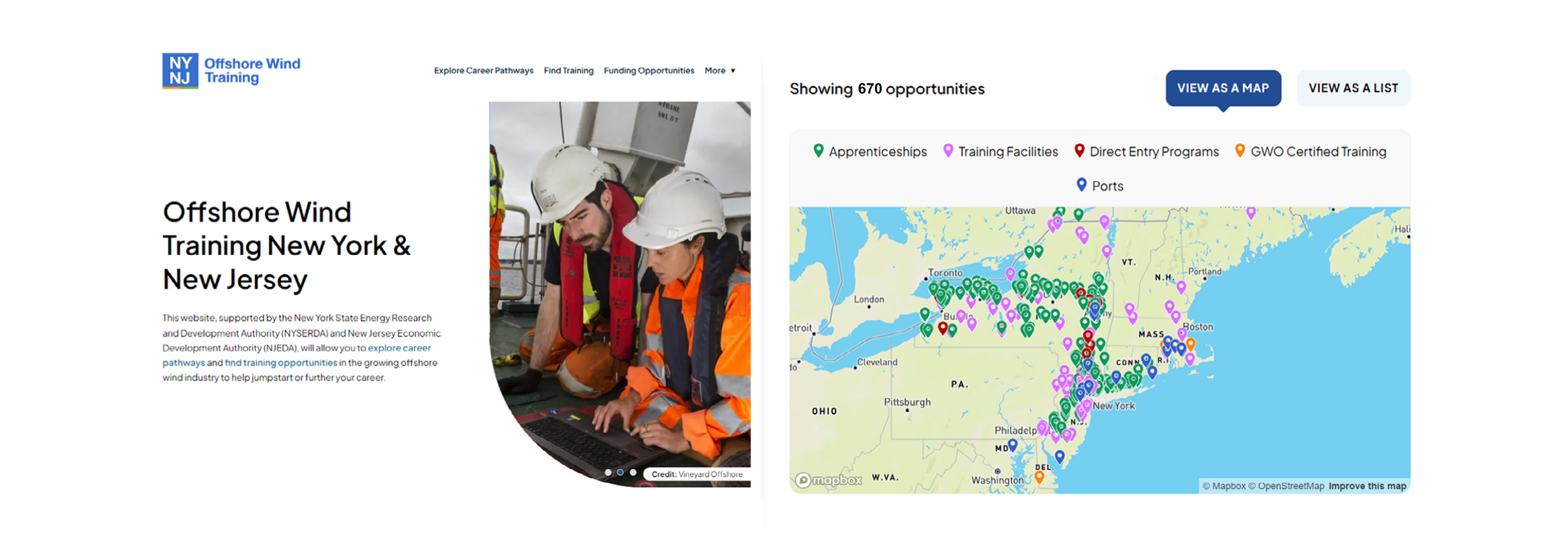 Training site screenshot